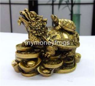 BRASS/Copper Chinese Oriental Feng Shui Lucky Turtle Dragon Head 