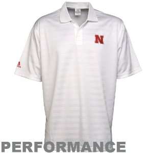  adidas Nebraska Cornhuskers White Performance Polo: Sports 