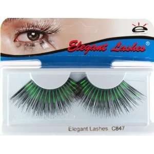   Eyelashes (Super Long Black Eyelashes with Green Metallic Mix) Beauty