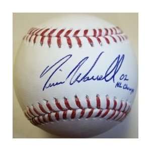  MLBPAA Tim Worrell 02 NL Champs Autographed Baseball 