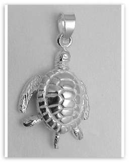 Moveable Sea Turtle Pendant Charm Movable Sterling Silver  