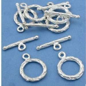  Bali Toggle Clasps Silver Plated Jewelry 16mm Approx 6 