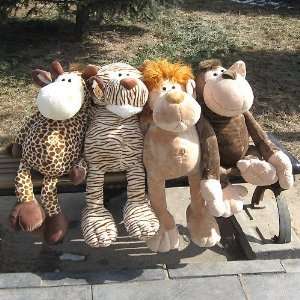  4 Wild Friends Giraffe Tiger Lion Monkey Large Toy 40 