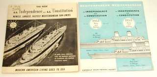   Line SS Constitution 1953 Menus Passenger List Deck Plan etc  