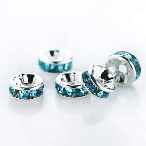  100 Pcs Swarovski Crystal Rondelle Spacer Bead Silver 