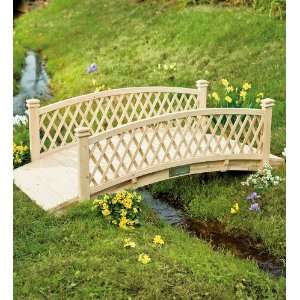   Cedar Bridge with Railings and Latticework Sides Patio, Lawn & Garden