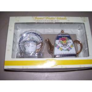    Imperial Porcelain Tea Pot Cup and Saucer Set: Toys & Games
