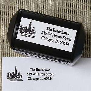  Cityscape Personalized Address Stamp with Skyline Design 