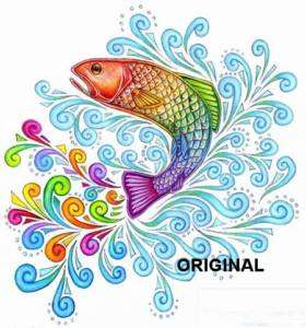 Rainbow Fish Art Cross Stitch Pattern  