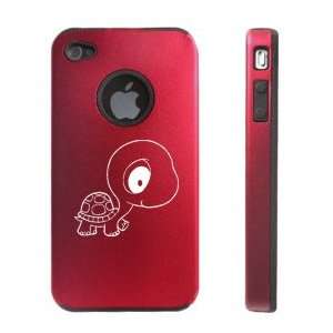 : Apple iPhone 4 4S 4G Red D1434 Aluminum & Silicone Case Cover Cute 