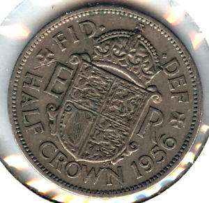 C753 GREAT BRITAIN COIN, 1956 HALF CROWN  