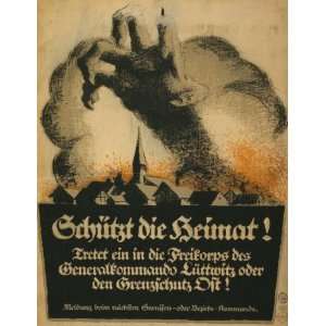  World War I Poster   Schutzt die Heimat 31 X 24 