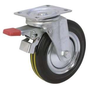  Tools 8 Cushion Tire Swivel Caster with Brake: Home Improvement