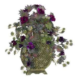   Natural Morning Glory w/Decorative Vase Silk Plant: Home & Kitchen