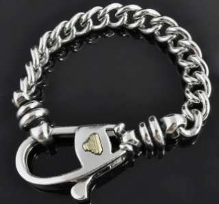   Lagos Caviar Sterling Silver 18K Gold Heavy Curb Chain Bracelet  