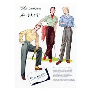  Retro Fashion Prints Daks Simpson   1950s Print   40x30cm 