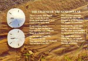 Postcard Legend of the Sand Dollar w/Poem on Beach MINT  