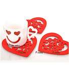 Home Fashion Design Decoration Felt Fabric Cup Beer Drink Coaster Red 