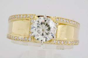 18K 2 Tone Gold 1.5 Ct Moissanite Fashion Ring Diamonds  