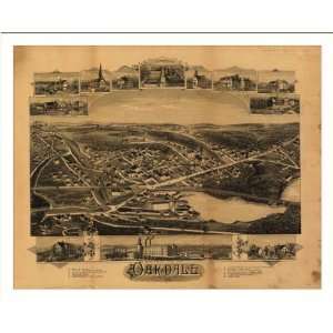  Historic Oakdale, Massachusetts, c. 1891 (M) Panoramic Map 