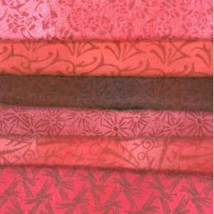  Fat Quarters Flannel Fusion Dark Pink By The Each: Arts 