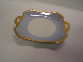 Prov Sace E S Germany handpainted candy dish blue gold  