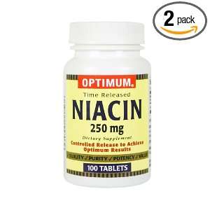  Optimum Niacin Tablets, Time Release, 250 Mg, 100 Count 