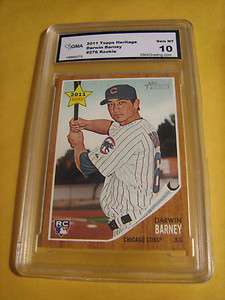 DARWIN BARNEY CHICAGO CUBS 2011 TOPPS HERITAGE ROOKIE RC # 276 GRADED 