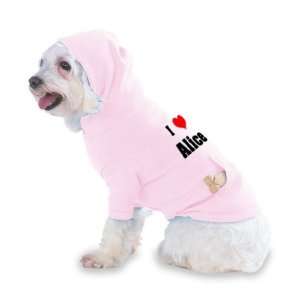  I Love/Heart Alice Hooded (Hoody) T Shirt with pocket for 