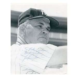 John Sain Autographed / Signed Black & White New York Yankees Baseball 