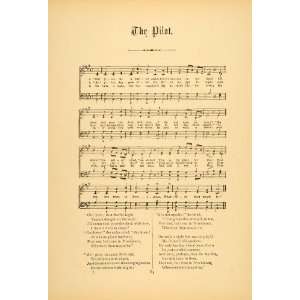  1894 Sheet Music The Pilot Song Sailing Ship Sailor 