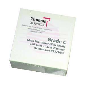 Thomas C1100 Borosilicate Glass Microfiber Filter, 1.2 Micron, Fast 