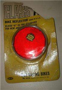 NOS 3 Stimsonite Red Round Reflector for Bicycles & Musclebikes 