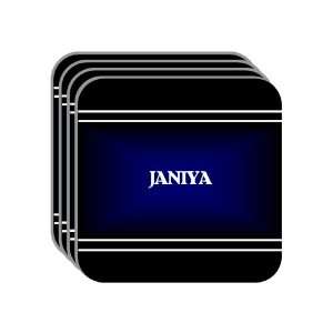   Name Gift   JANIYA Set of 4 Mini Mousepad Coasters (black design