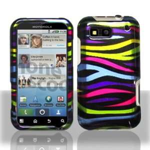  Motorola Defy MB525 Rainbow Zebra Hard Case Snap on Cover 