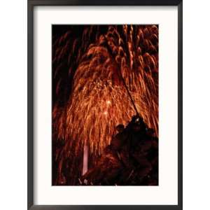  of July Fireworks Illuminate the Sky Behind the Iwo Jima Monument 