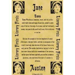   Parchment Poster Literary First Lines Jane Austen Emma: Home & Kitchen