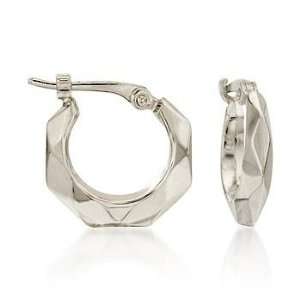  14kt White Gold Hoop Earrings: Jewelry