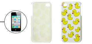 Yellow Duck Pattern Hard Plastic IMD Back Case Cover for iPhone 4 4G 