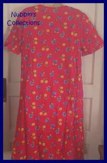 New Roamans Only Necessities Short Sleeve A Line Dress M L Red Floral 