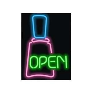  Open w/ Nail Polish Neon Sign