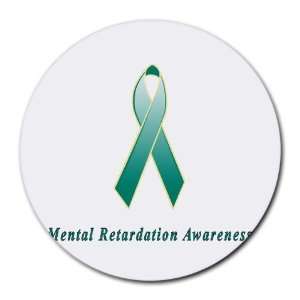   Mental Retardation Awareness Ribbon Round Mouse Pad: Office Products