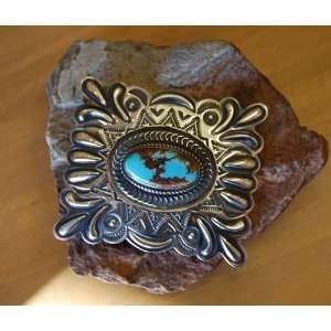  Natural Royston Turquoise Belt Buckle 