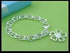 HTB192 silver flower pendant pretty charm bracelet