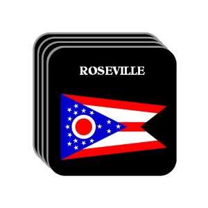 US State Flag   ROSEVILLE, Ohio (OH) Set of 4 Mini Mousepad Coasters