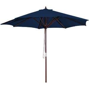  9 Wood Market Umbrella  Navy Patio, Lawn & Garden