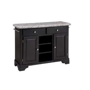  Home Styles Furniture Black Cabinet with Gray Granite Top 