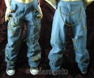 Dollfie SD13 Boy Outfit Graffiti Chains Ripped Jeans  
