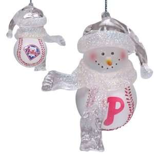  Philadelphia Phillies Mlb Home Run Snowman Ornament (3 