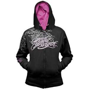   Womens Black/Purple Cat Outa Hell Armored Hoody   Color  Black